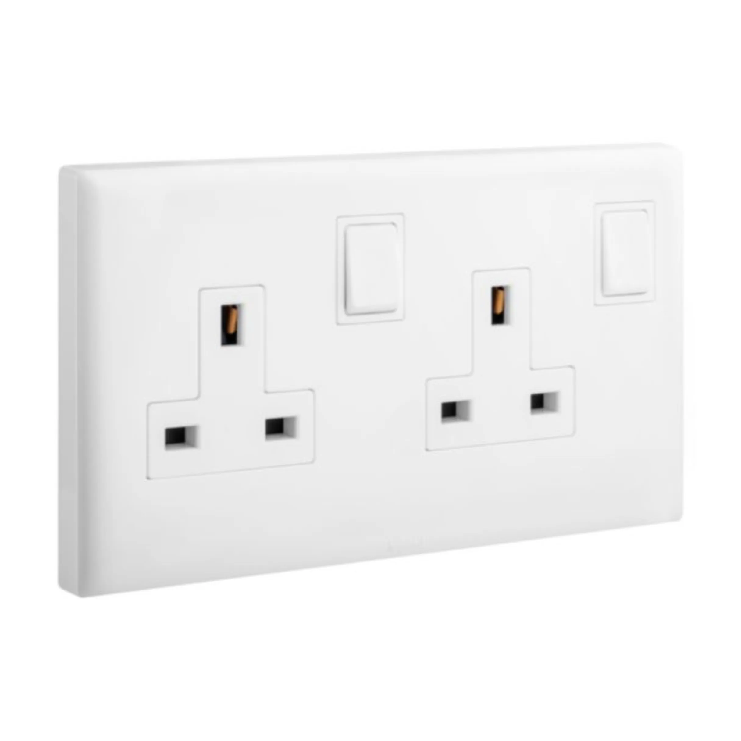 Ổ cắm đôi 3 chấu chuẩn Anh có công tắc 2 cực 13A - ELoe | 618048