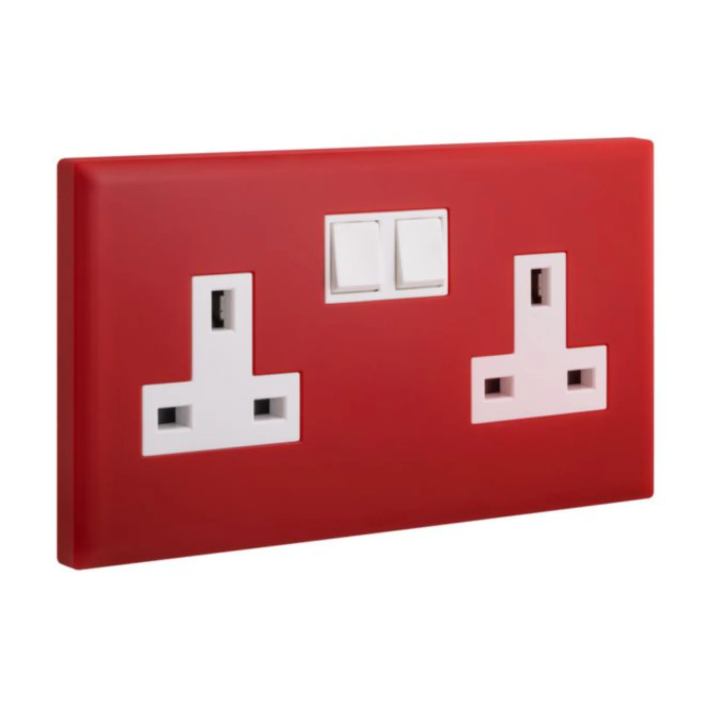 Ổ cắm đôi 3 chấu chuẩn Anh có công tắc - Eloe | 618049