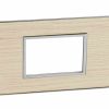Mặt viền vuông 3 mô-đun cho ổ cắm cạo râu, gỗ vàng 576169