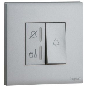 Nút nhấn chuông có Đèn hiển thị yêu cầu dọn phòng + Xin đừng quấy rầy - Obria - Dark Silver | MEC27072SL