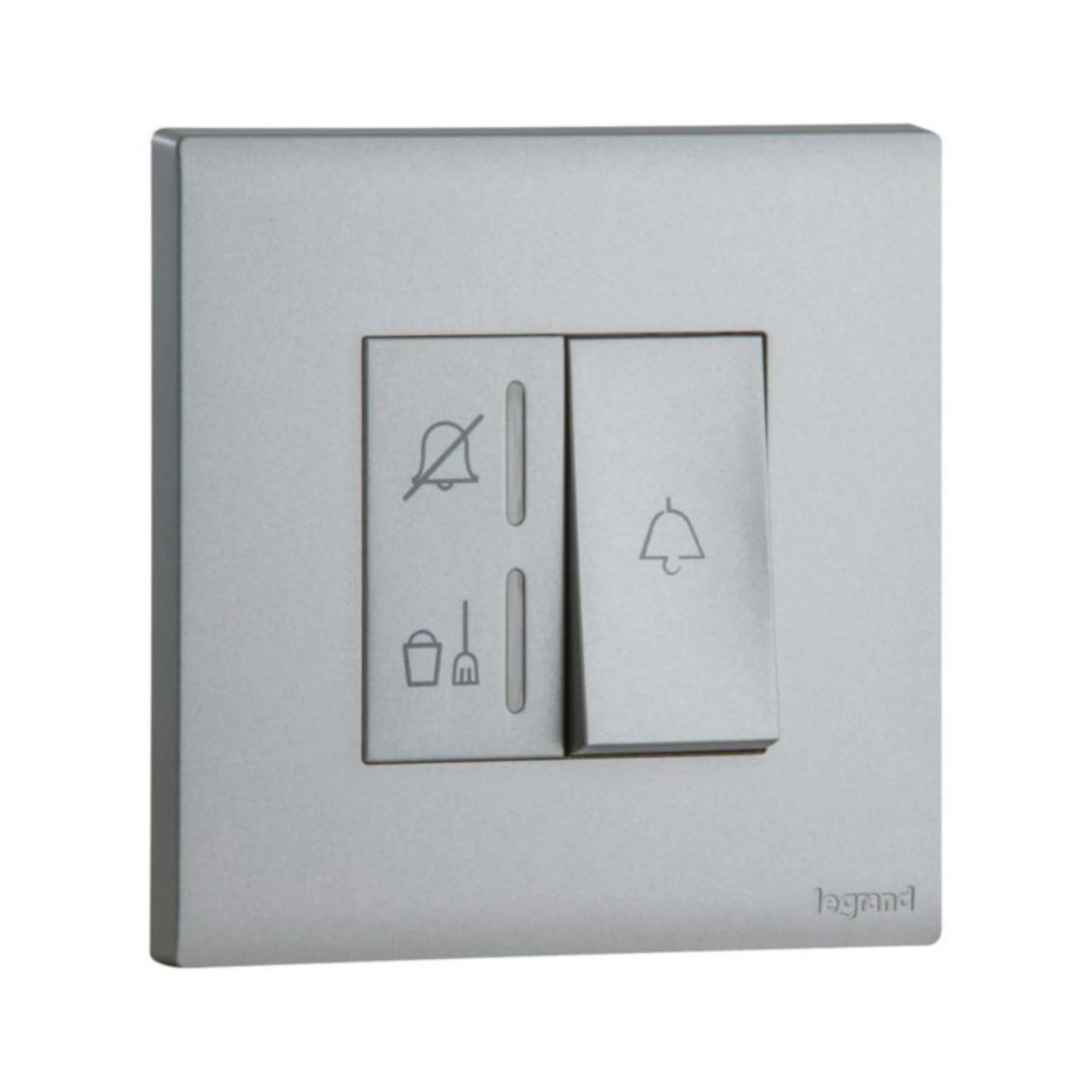 Nút nhấn chuông có Đèn hiển thị yêu cầu dọn phòng + Xin đừng quấy rầy - Obria - Dark Silver MEC27072SL