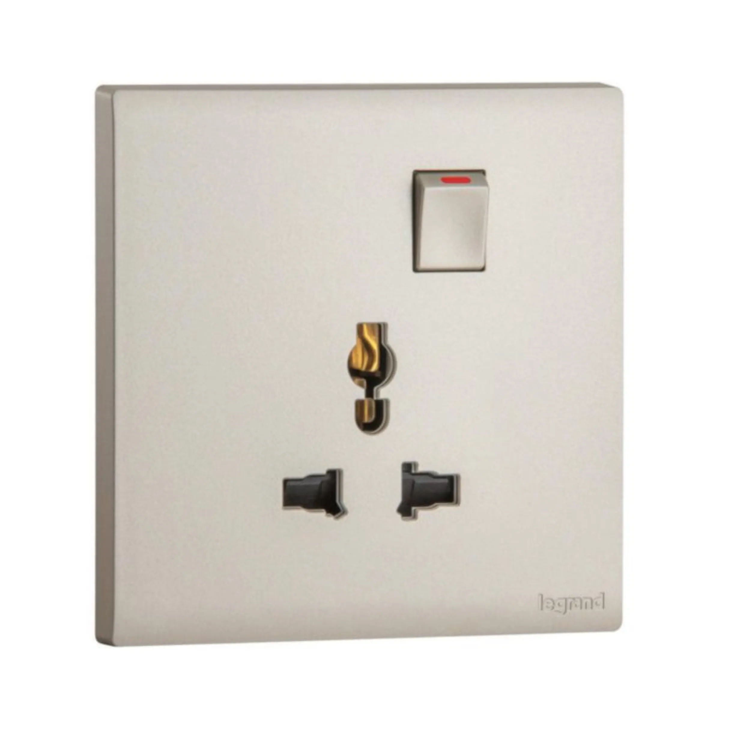 Ổ cắm đơn đa năng có công tắc - Obria - Champagne MEC32045CH