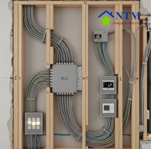 RCU có dây: Hệ thống cáp tín hiệu được đi dây đồng bộ trong quá trình xây dựng, đảm bảo độ ổn định và bảo mật cao nhất.