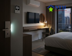 RCU cho phòng thường: Tập trung vào các tính năng cốt lõi như tự động tiết kiệm năng lượng và các điều khiển cơ bản, dễ sử dụng.