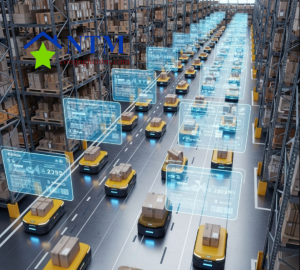 Nhờ mạng tốc độ cao, robot tự hành và hệ thống quản lý kho thông minh hoạt động chính xác, giúp tối ưu hóa năng suất và giảm thiểu sai sót.