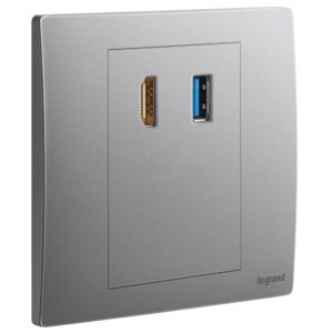 Ổ Cắm Mallia Senses HDMI Và USB A Màu Bạc Đen - 281021DS giải pháp đến từ công ty công nghệ ntm