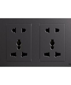 Ổ cắm đôi đa năng chuẩn euro-us 16A 250V AC Dark sliver Galion up – GA31091DS