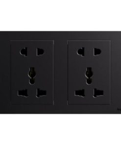 Ổ cắm đôi đa năng chuẩn euro-us 16A 250V AC Matt Black Galion up – GA31091MB