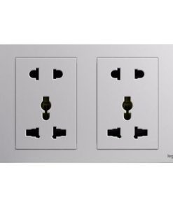 Ổ cắm đôi đa năng chuẩn euro-us 16A 250V AC Matt WhiteGalion up – GA31091MW