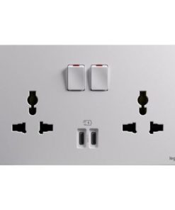 Ổ cắm đôi đa năng 16A tích hợp 2 USB-C 36W Matt White - GA33139MW